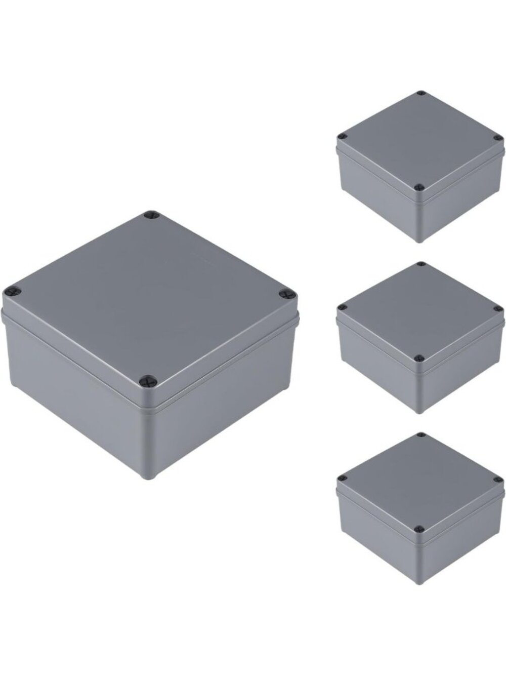 4 Pack Waterproof Junction Box - 6"x6"x3" Dustproof Electrical Outdoor Enclosure
